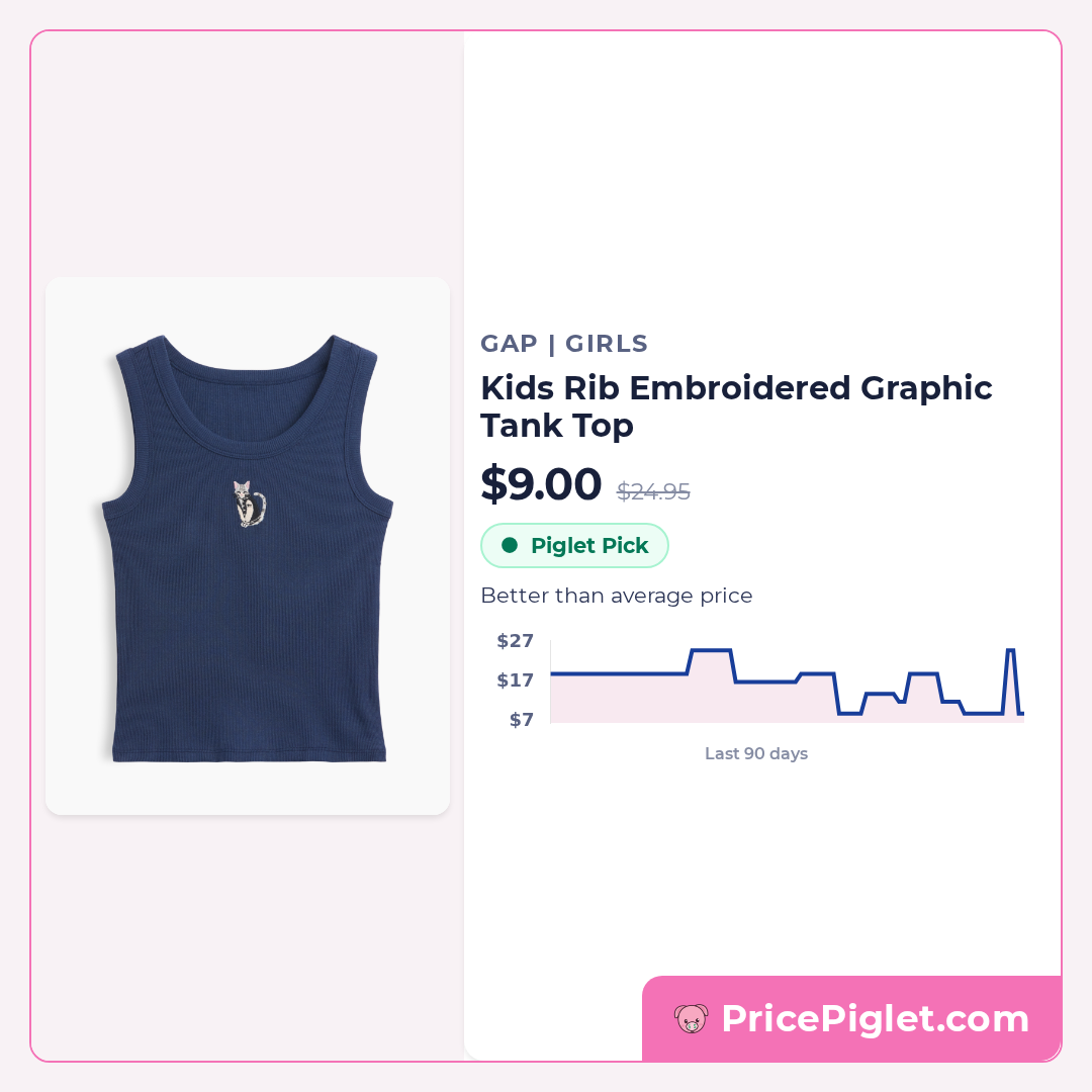 Kids Rib Embroidered Graphic Tank Top