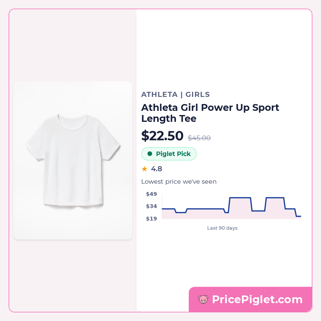 Athleta Girl Power Up Sport Length Tee