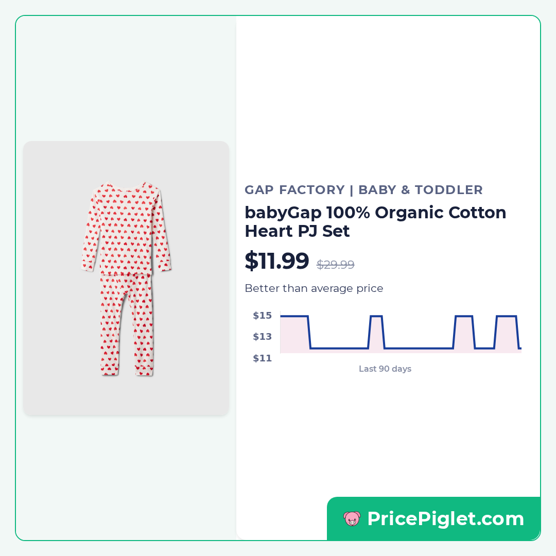 babyGap 100% Organic Cotton Heart PJ Set