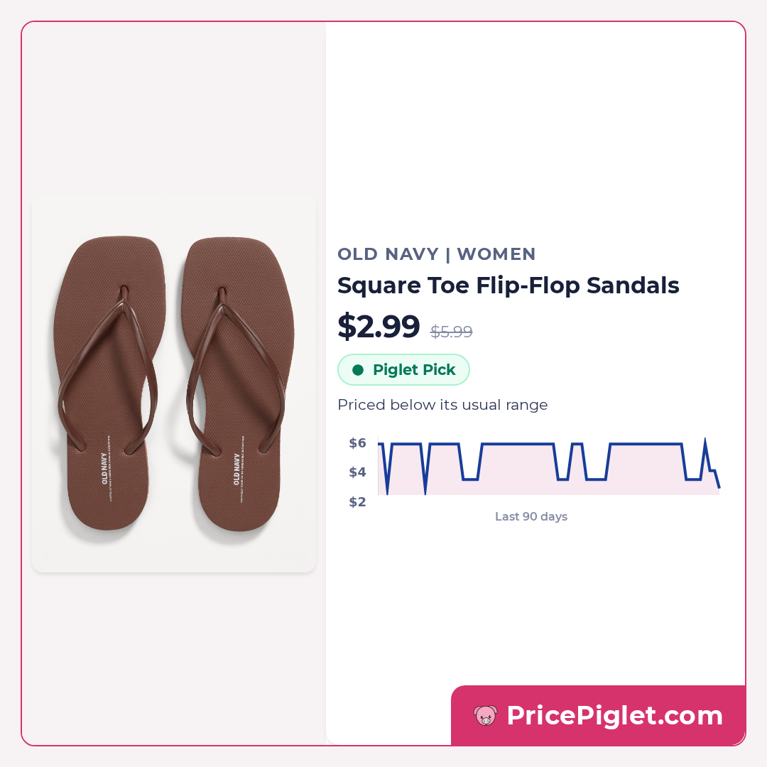 Square Toe Flip-Flop Sandals