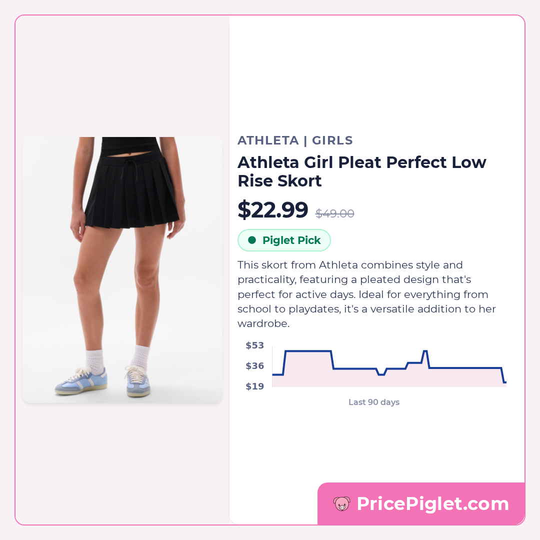 Athleta Girl Pleat Perfect Low Rise Skort