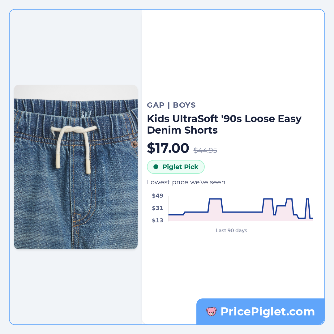 Kids UltraSoft '90s Loose Easy Denim Shorts