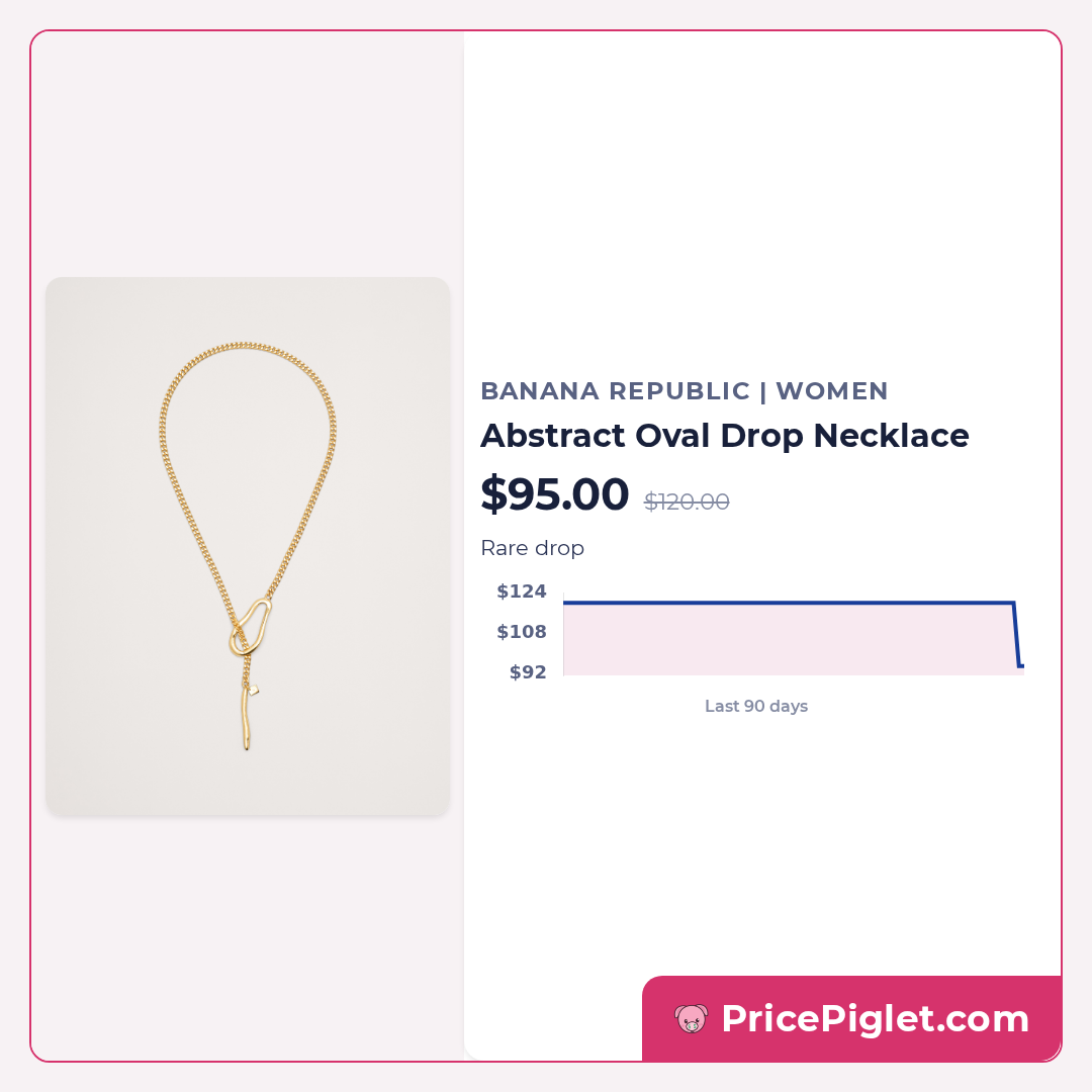 Abstract Oval Drop Necklace