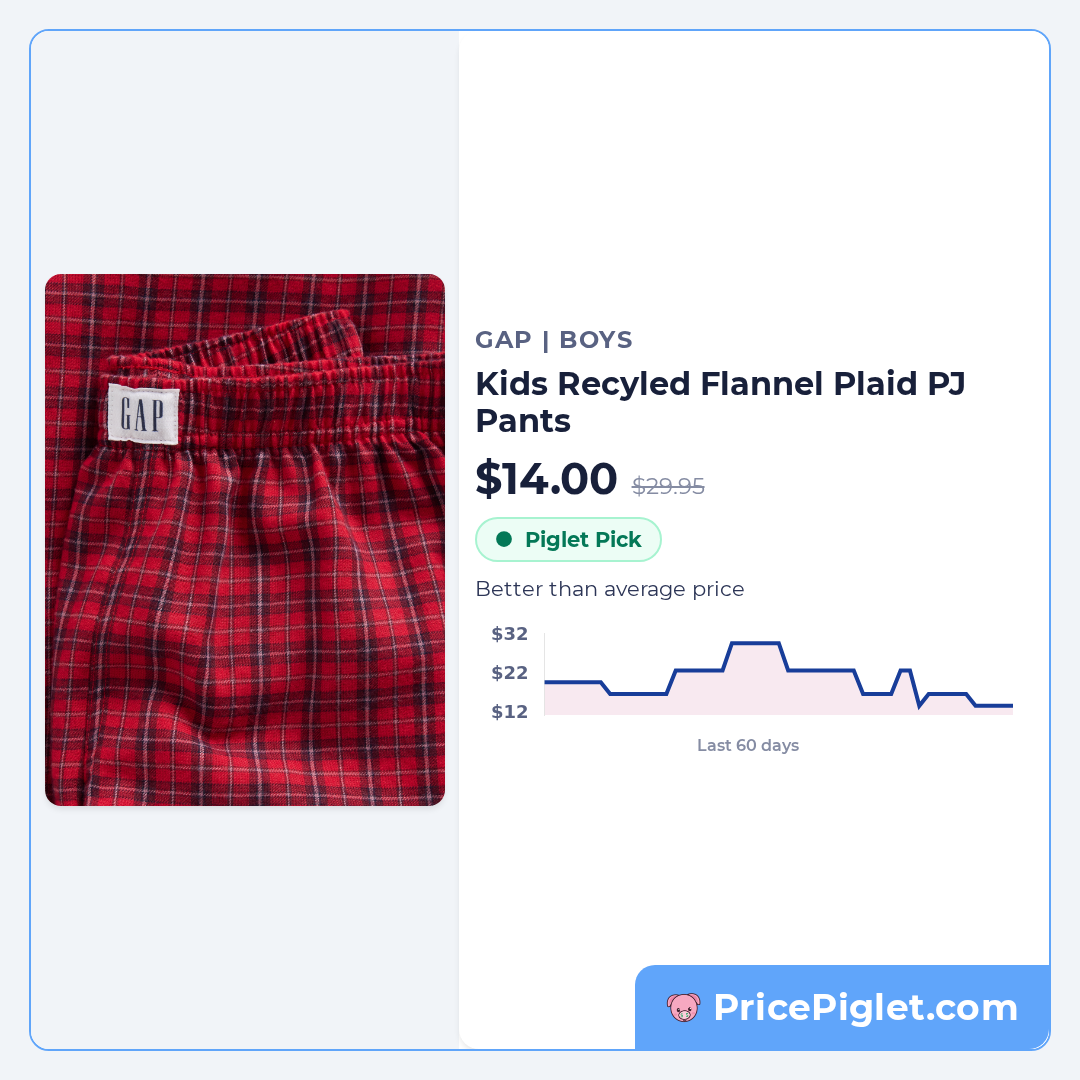 Kids Recyled Flannel Plaid PJ Pants