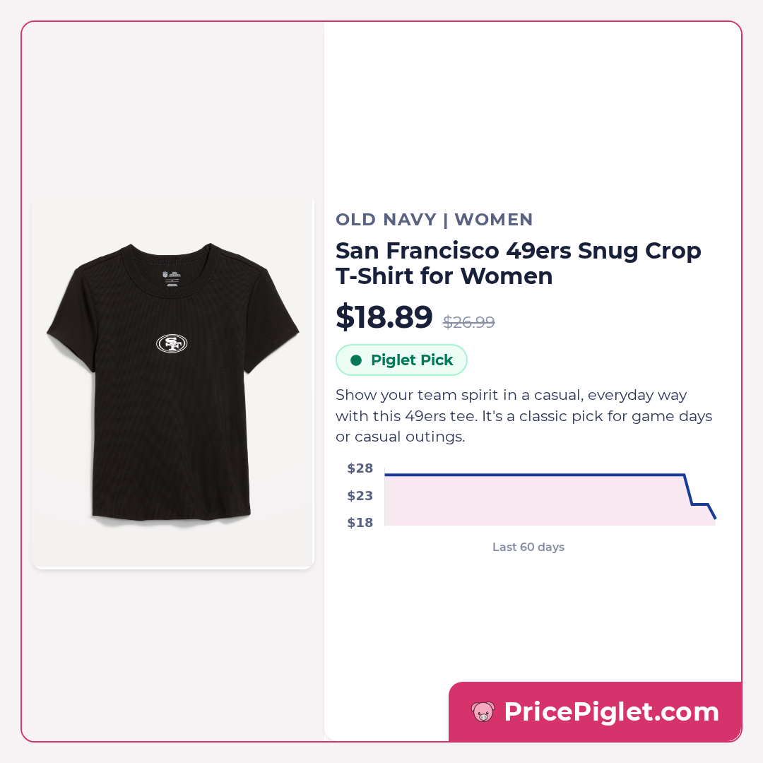 San Francisco 49ers Snug Crop T-Shirt for Women