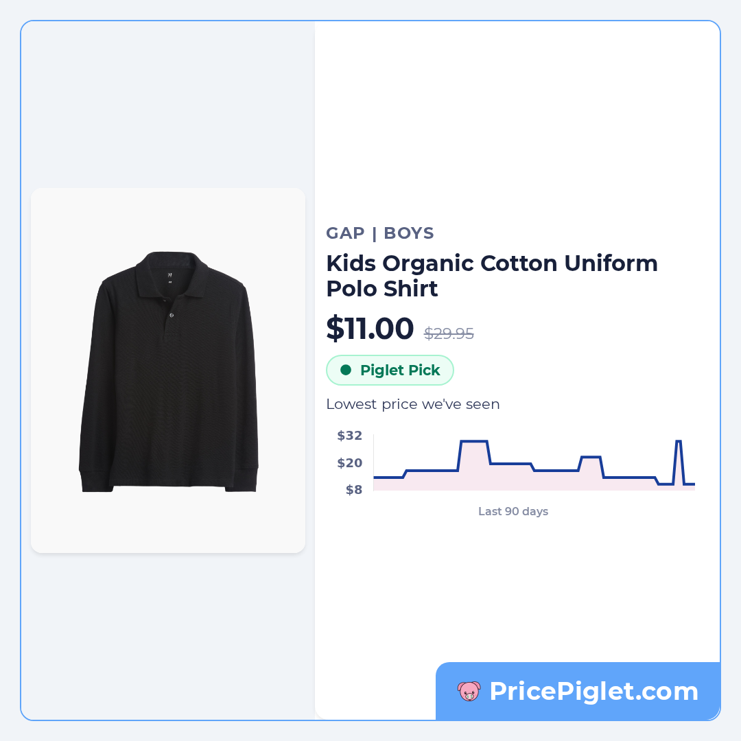 Kids Organic Cotton Uniform Polo Shirt