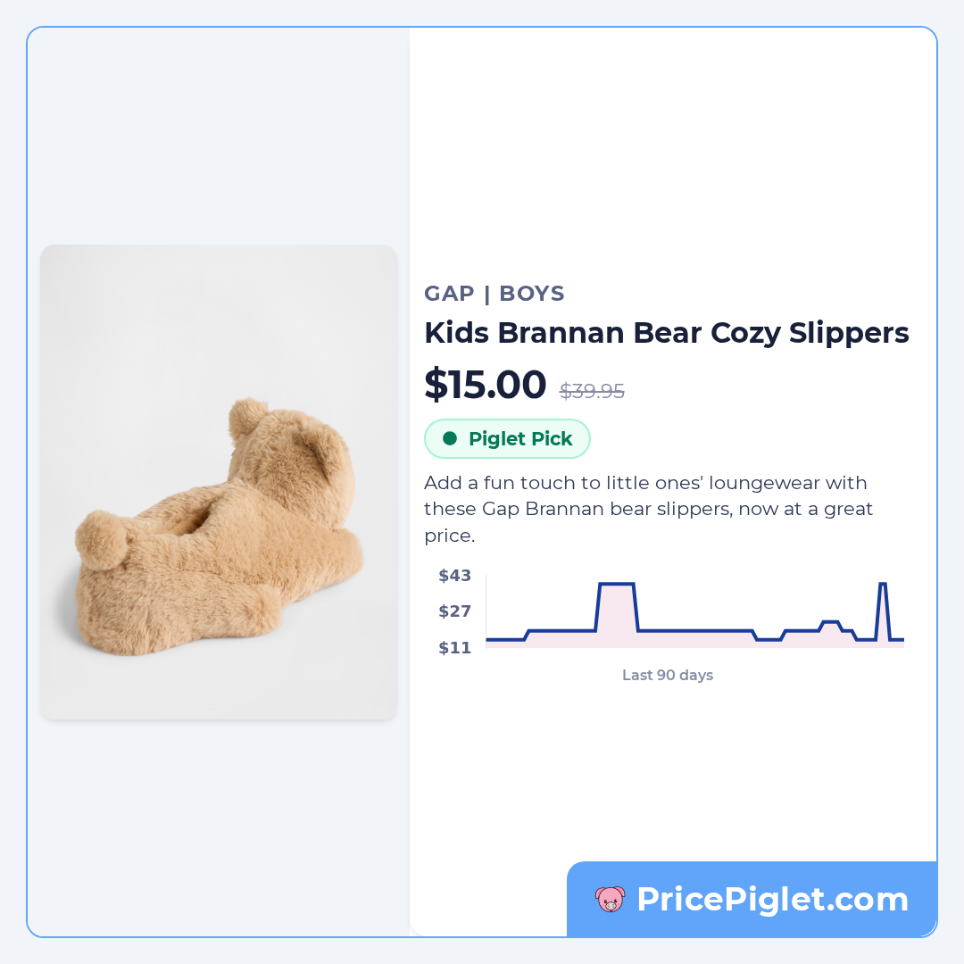 Kids Brannan Bear Cozy Slippers