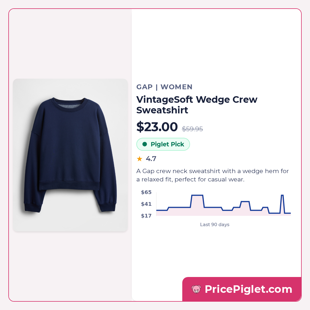 VintageSoft Wedge Crew Sweatshirt