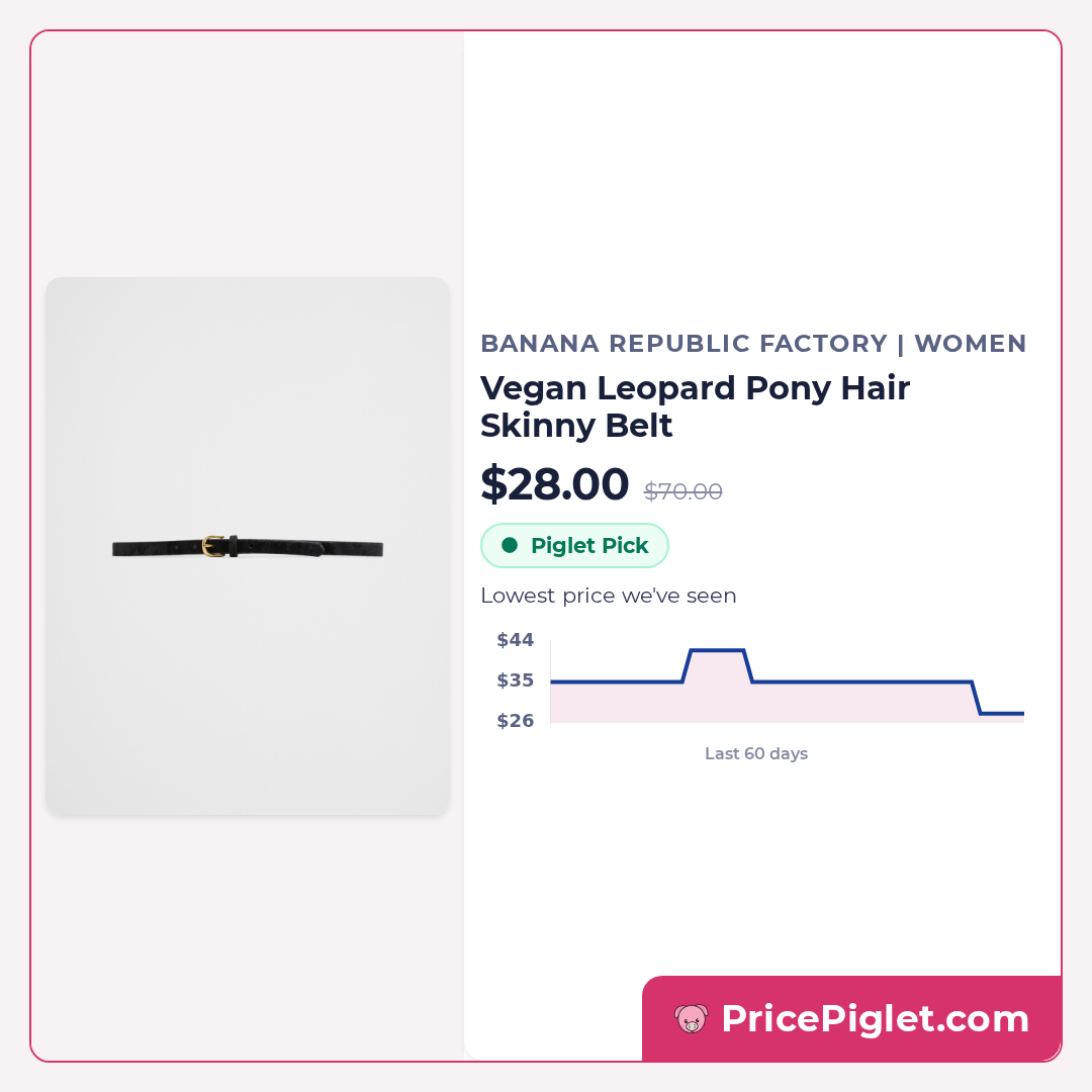Vegan Leopard Pony Hair Skinny Belt