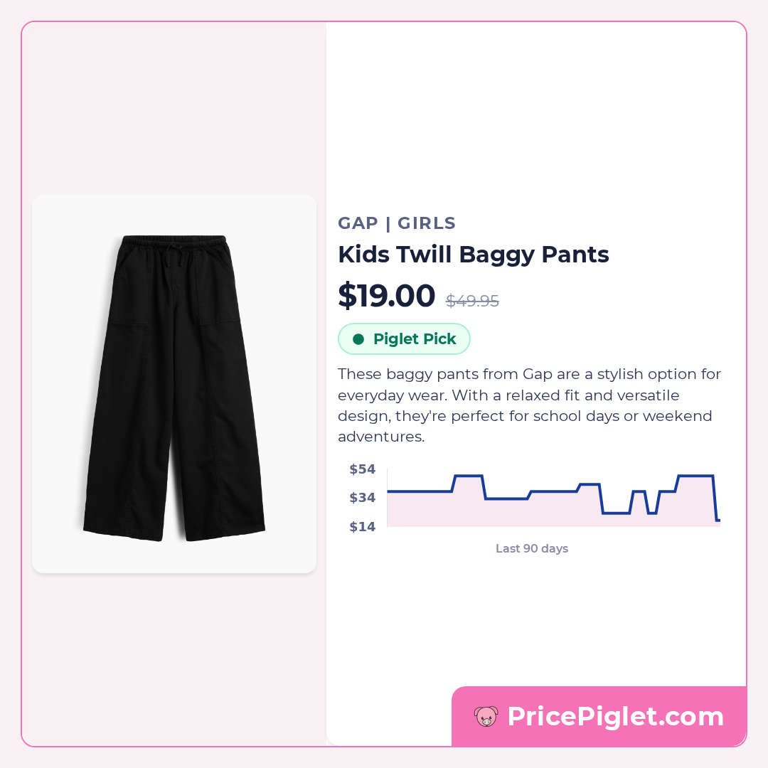Kids Twill Baggy Pants