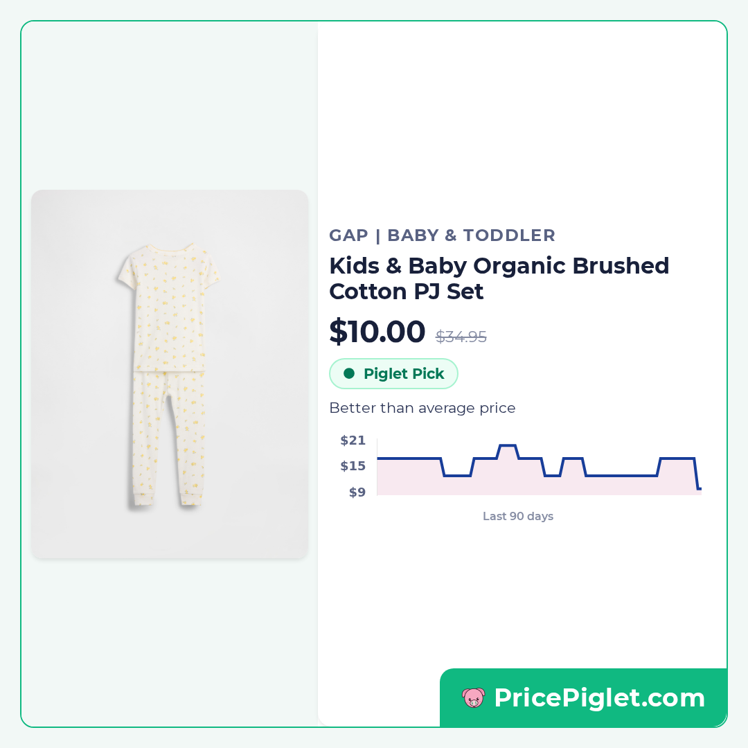 Kids & Baby Organic Brushed Cotton PJ Set