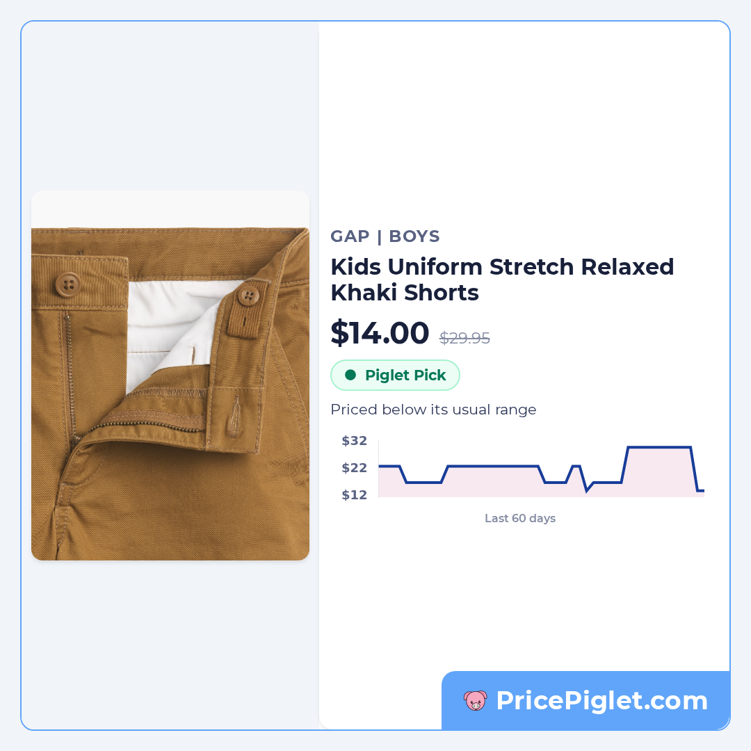 Kids Uniform Stretch Relaxed Khaki Shorts