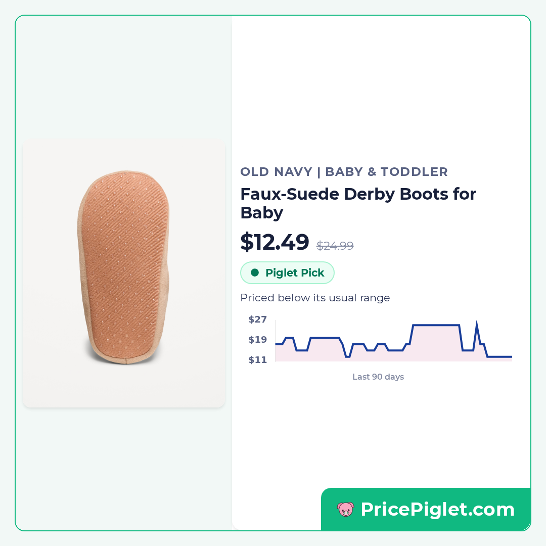 Faux-Suede Derby Boots for Baby