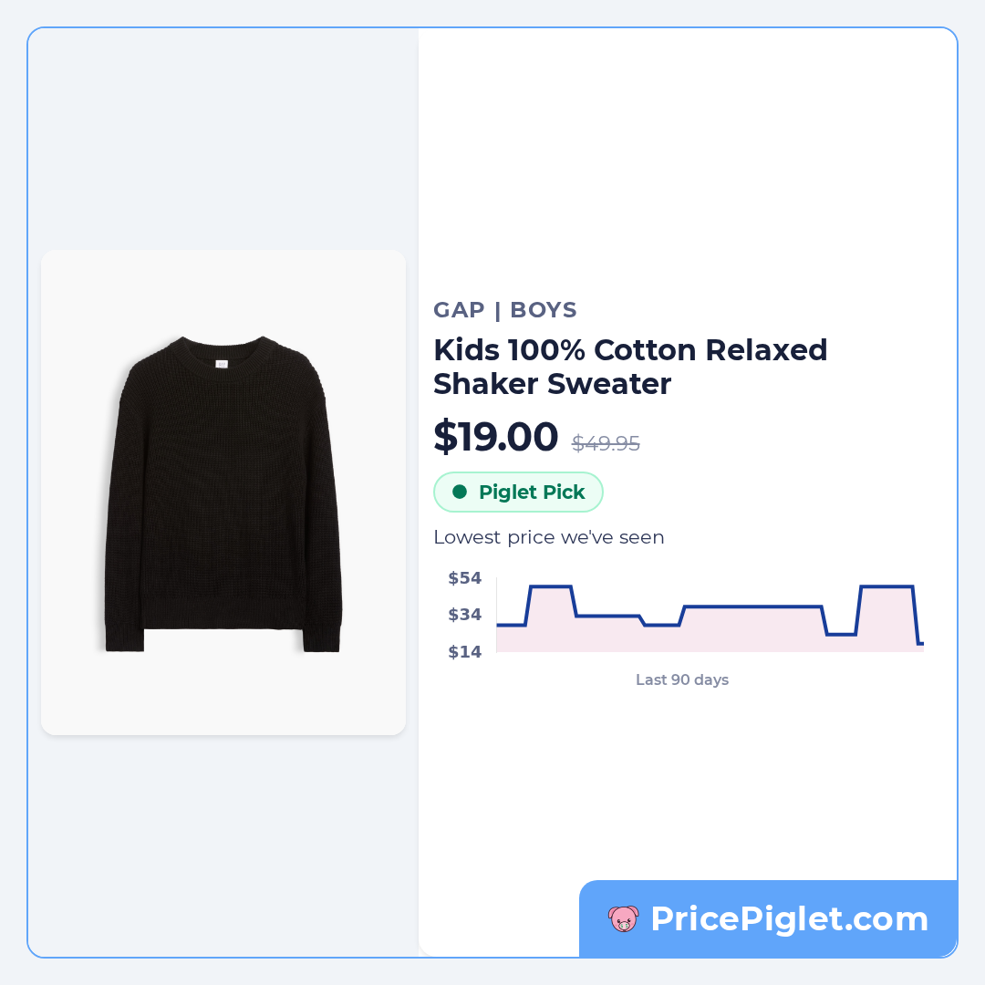 Kids 100% Cotton Relaxed Shaker Sweater