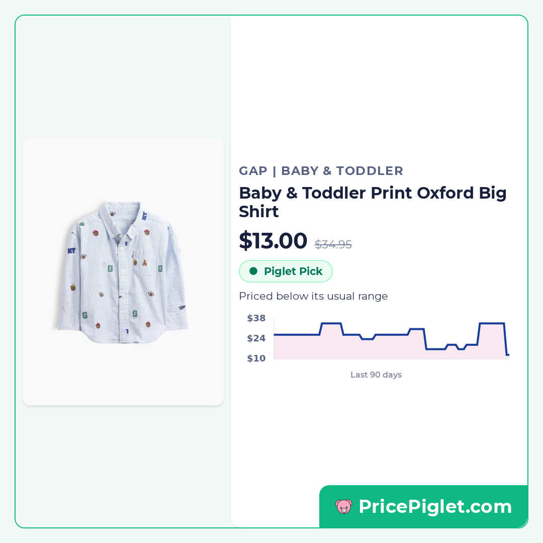 Baby & Toddler Print Oxford Big Shirt
