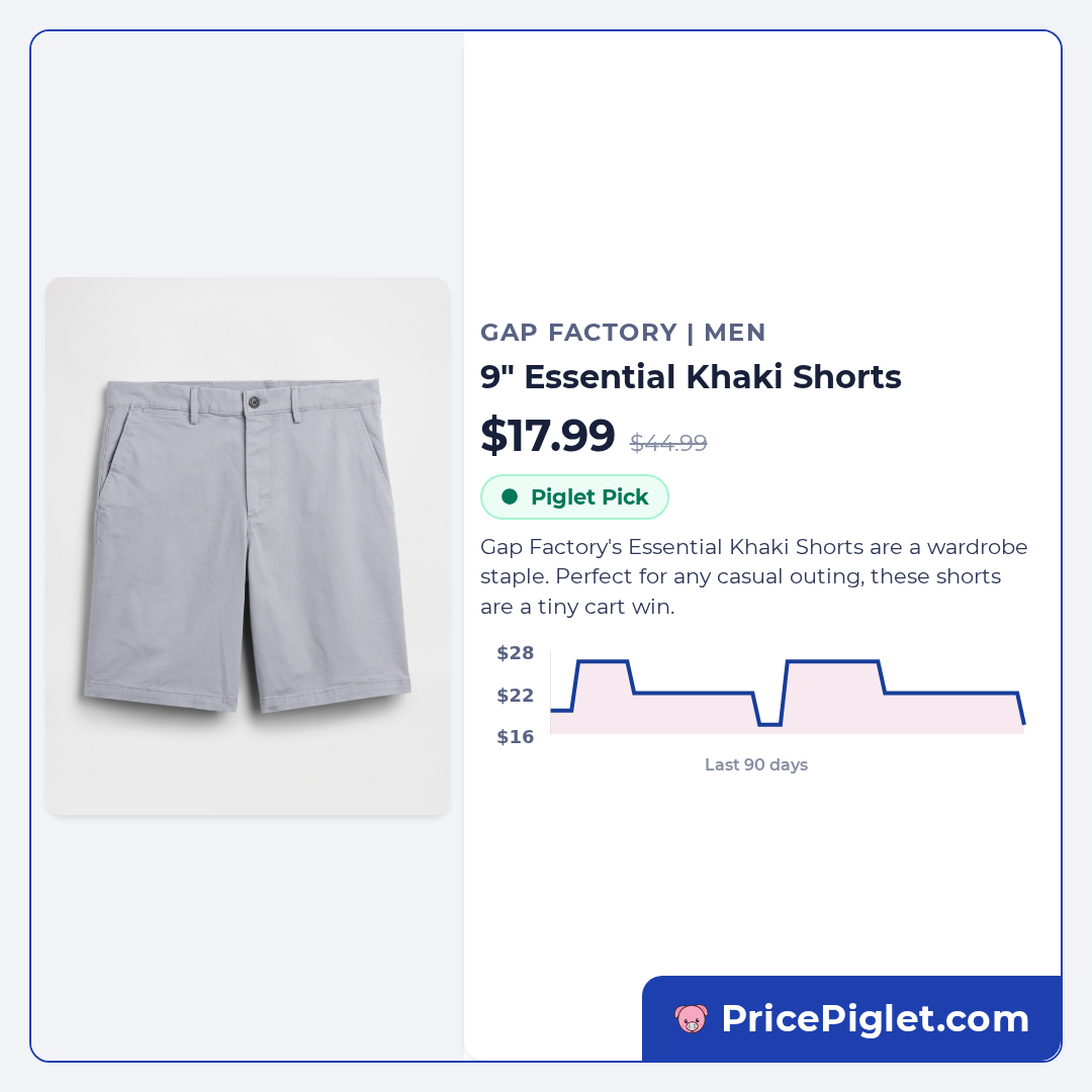 9" Essential Khaki Shorts