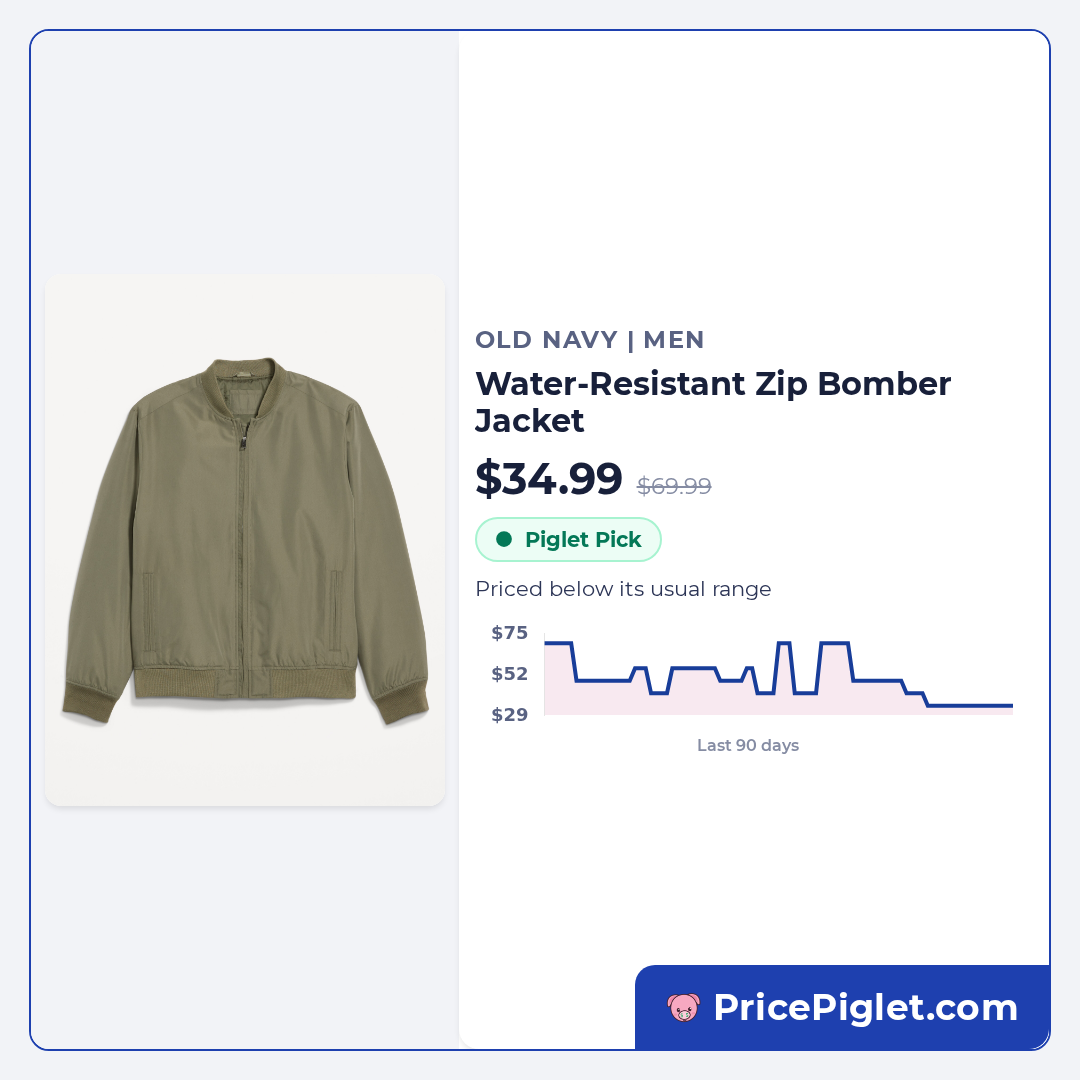 Water-Resistant Zip Bomber Jacket