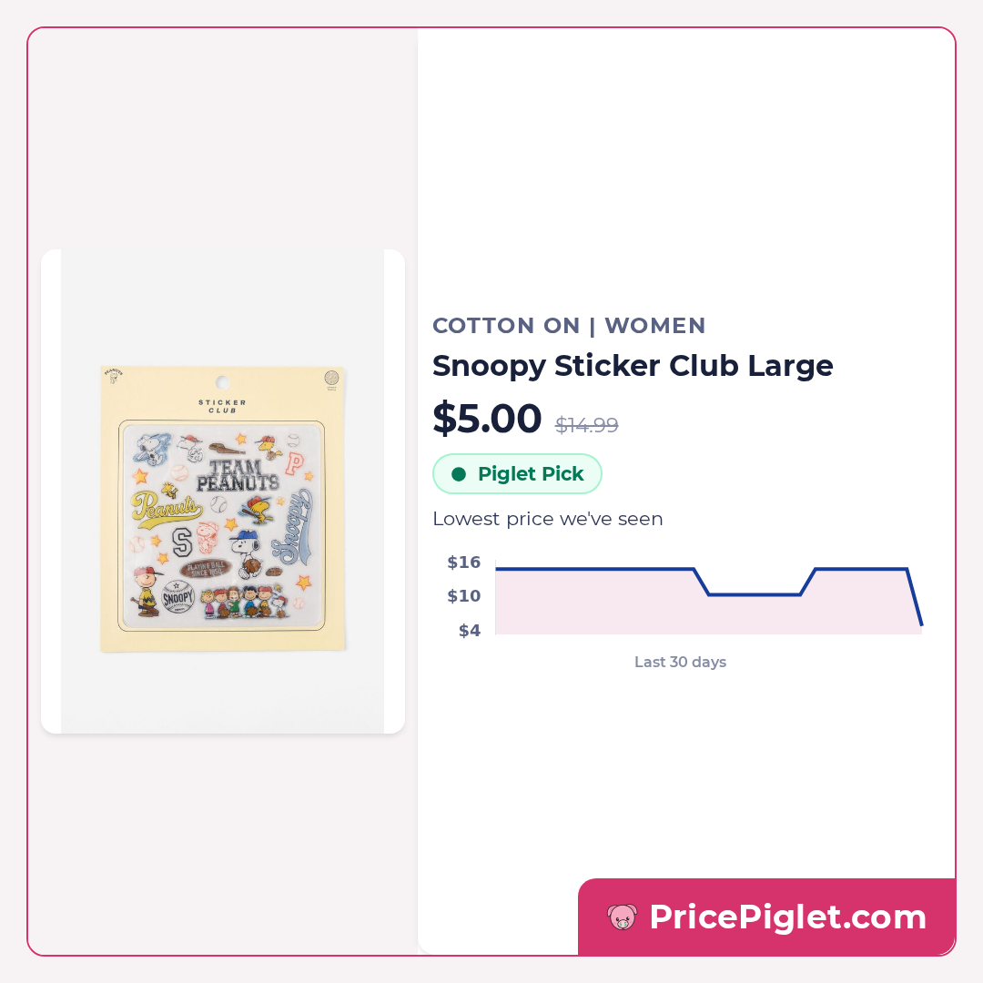 Snoopy Sticker Club Large