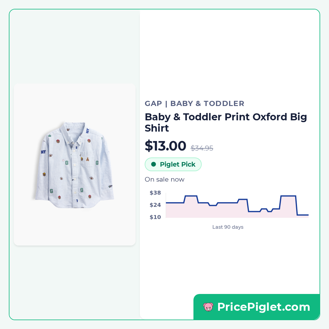 Baby & Toddler Print Oxford Big Shirt