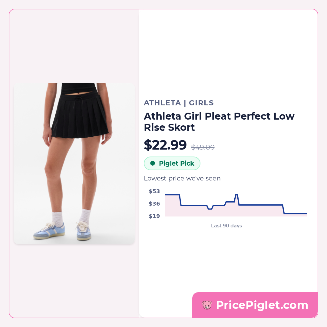 Athleta Girl Pleat Perfect Low Rise Skort