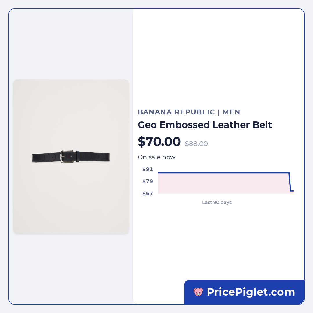 Geo Embossed Leather Belt