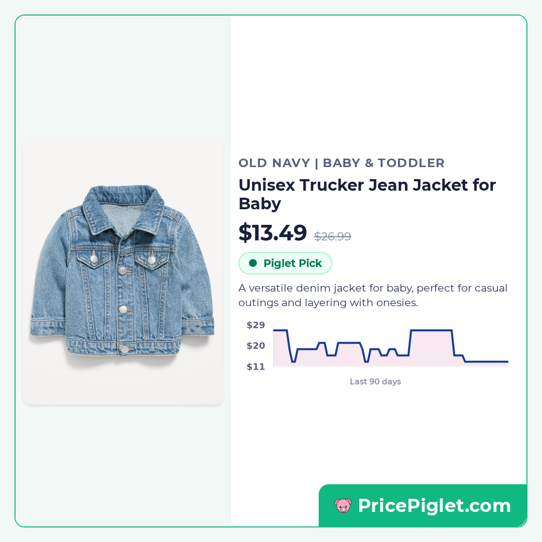 Unisex Trucker Jean Jacket for Baby