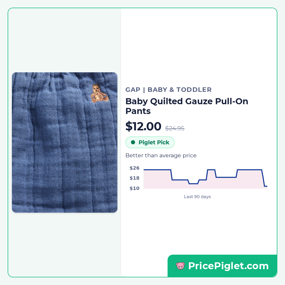 Baby Quilted Gauze Pull-On Pants