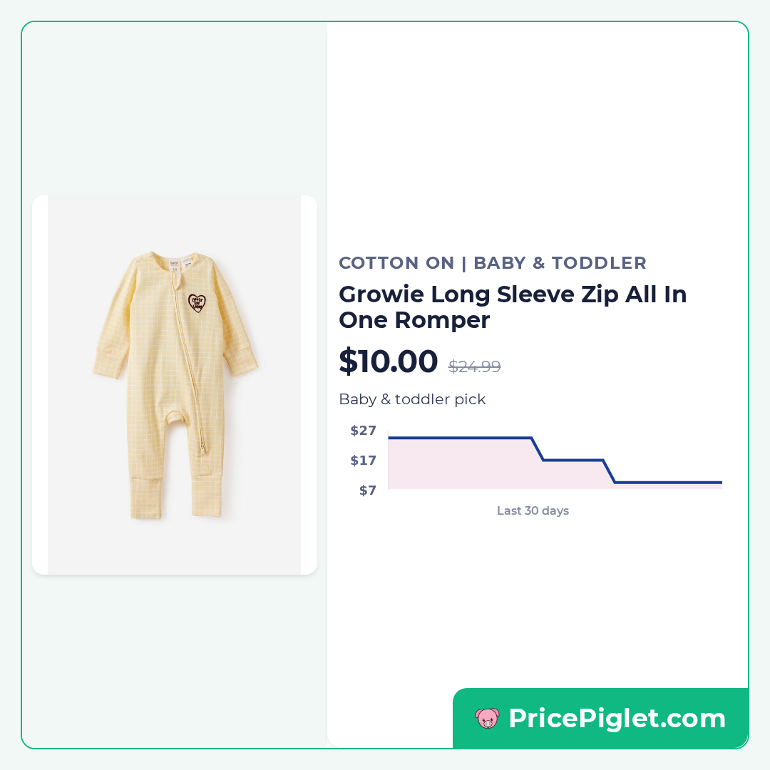 Growie Long Sleeve Zip All In One Romper