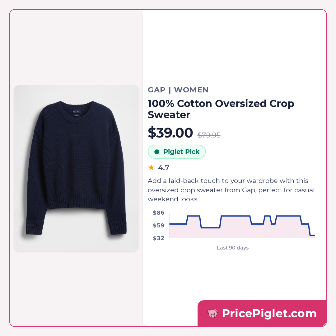 100% Cotton Oversized Crop Sweater
