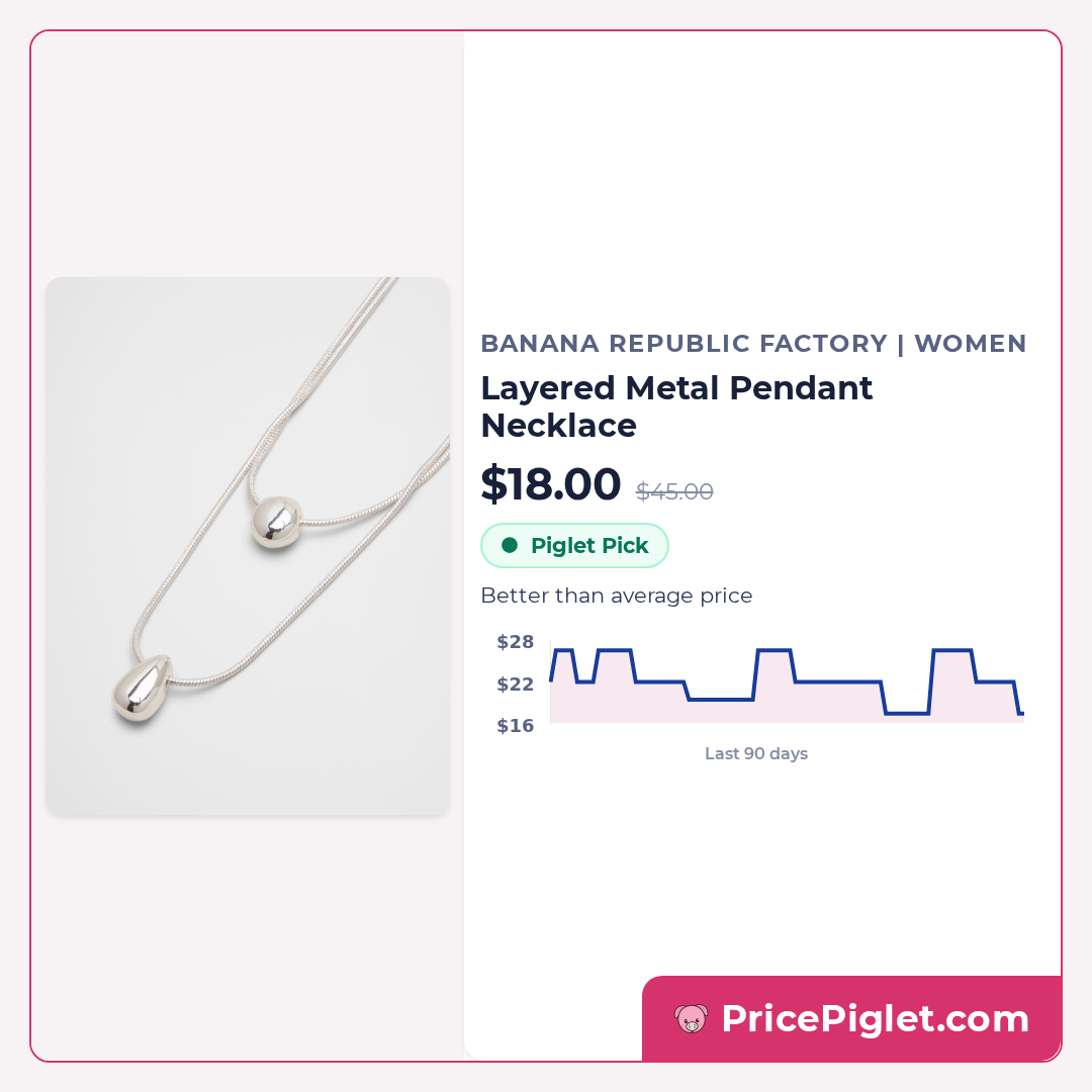 Layered Metal Pendant Necklace